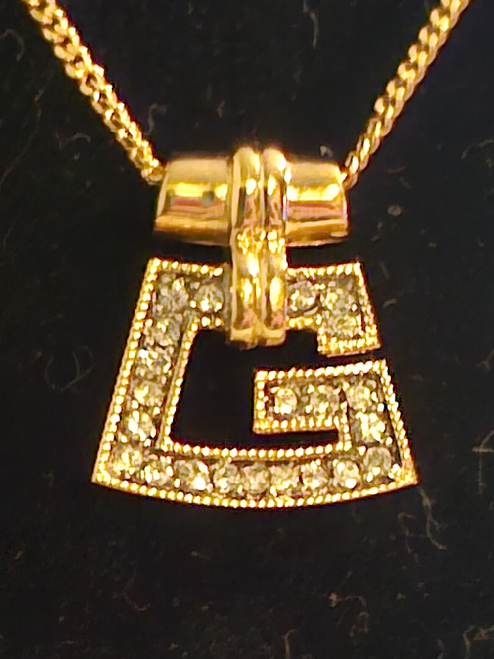 Vintage Givenchy G Logo Pendant Necklace